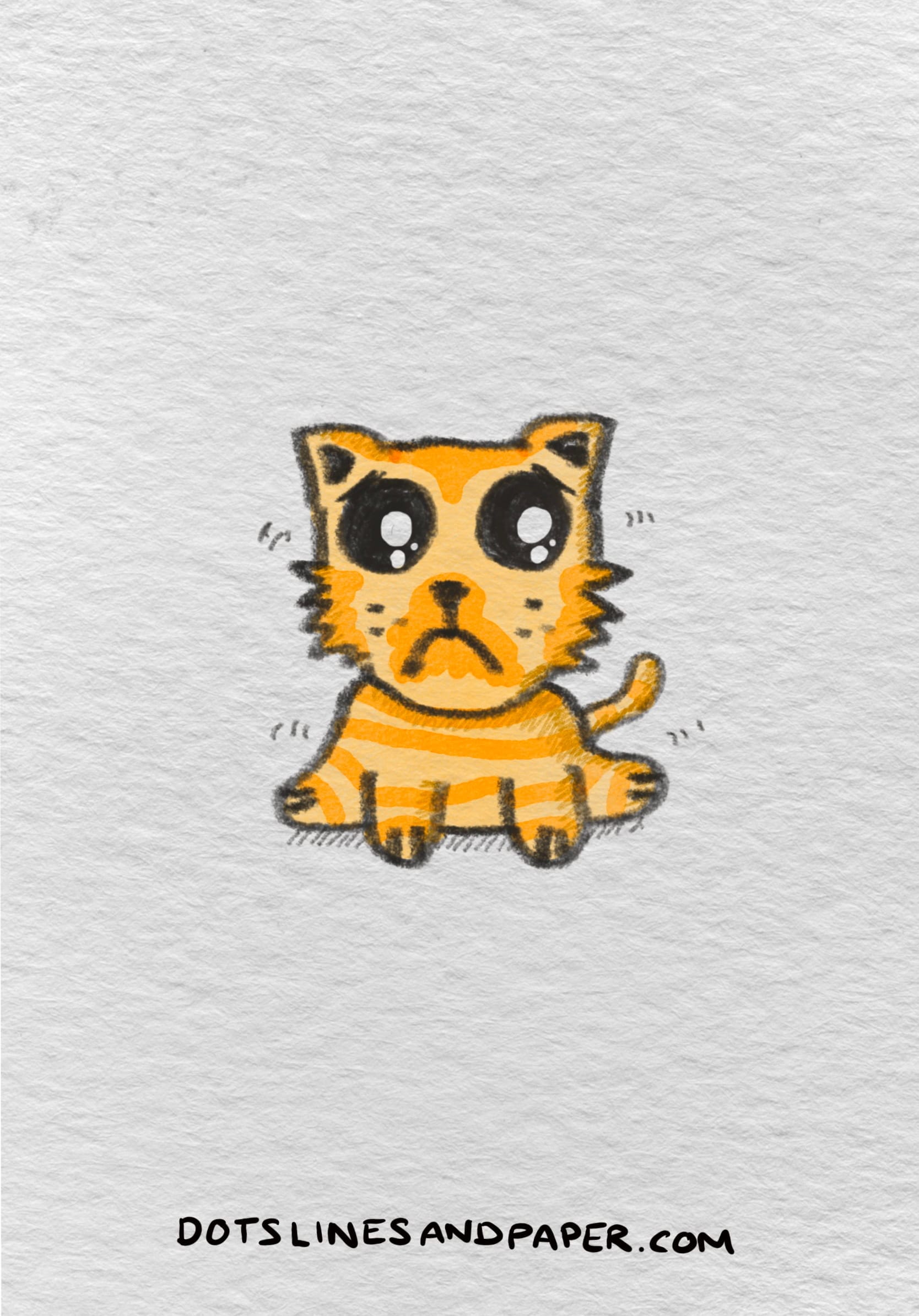 Doodle from the post Cute things to draw - of a sad kawaii cat