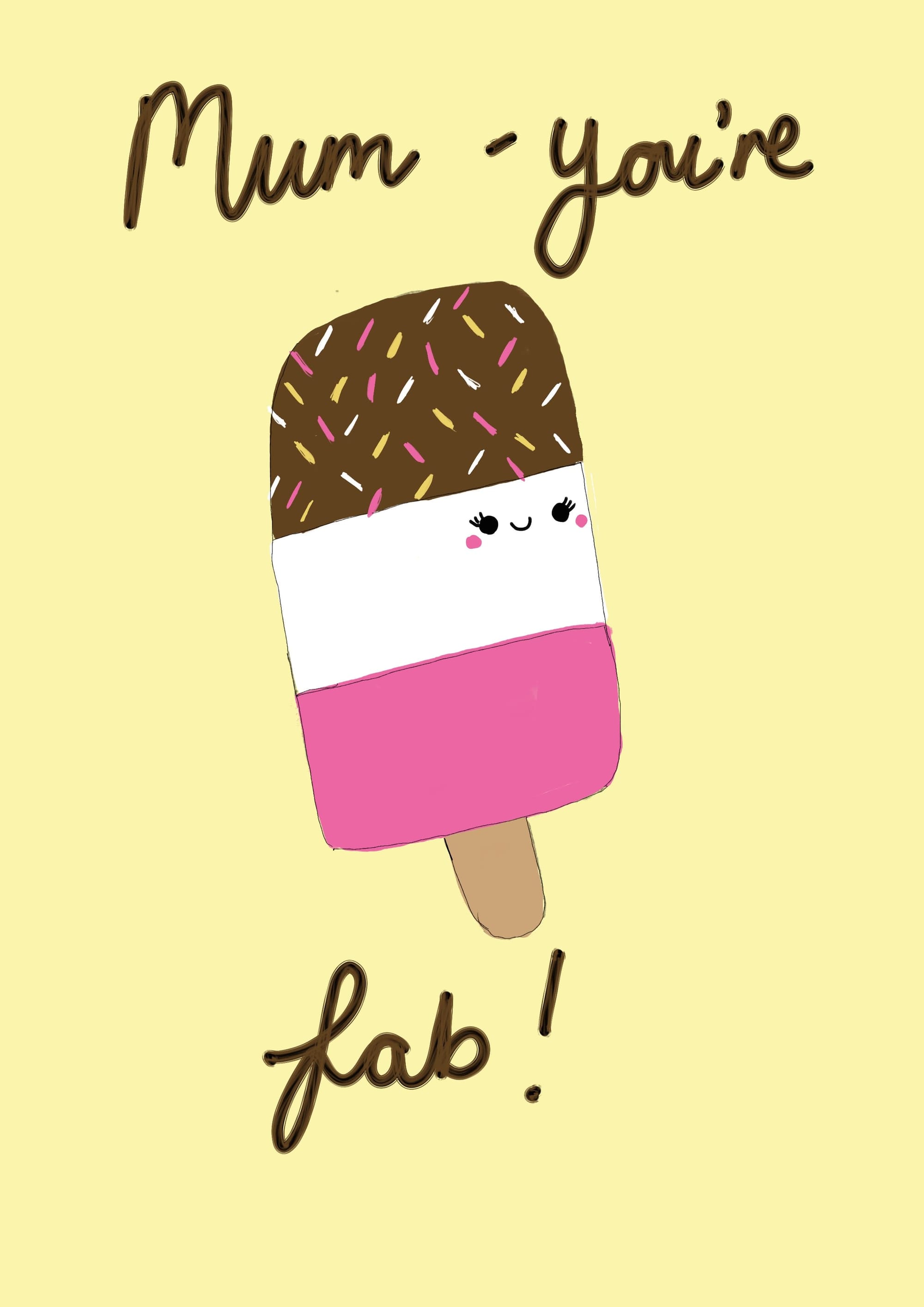 Easy & Cute Mother's Day Card Idea of a kawaii lollipop