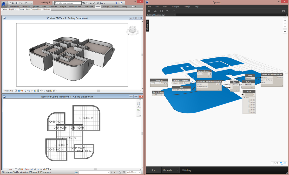 Using Dynamo to manipulate building data in BIM part 1: Shared Elevation