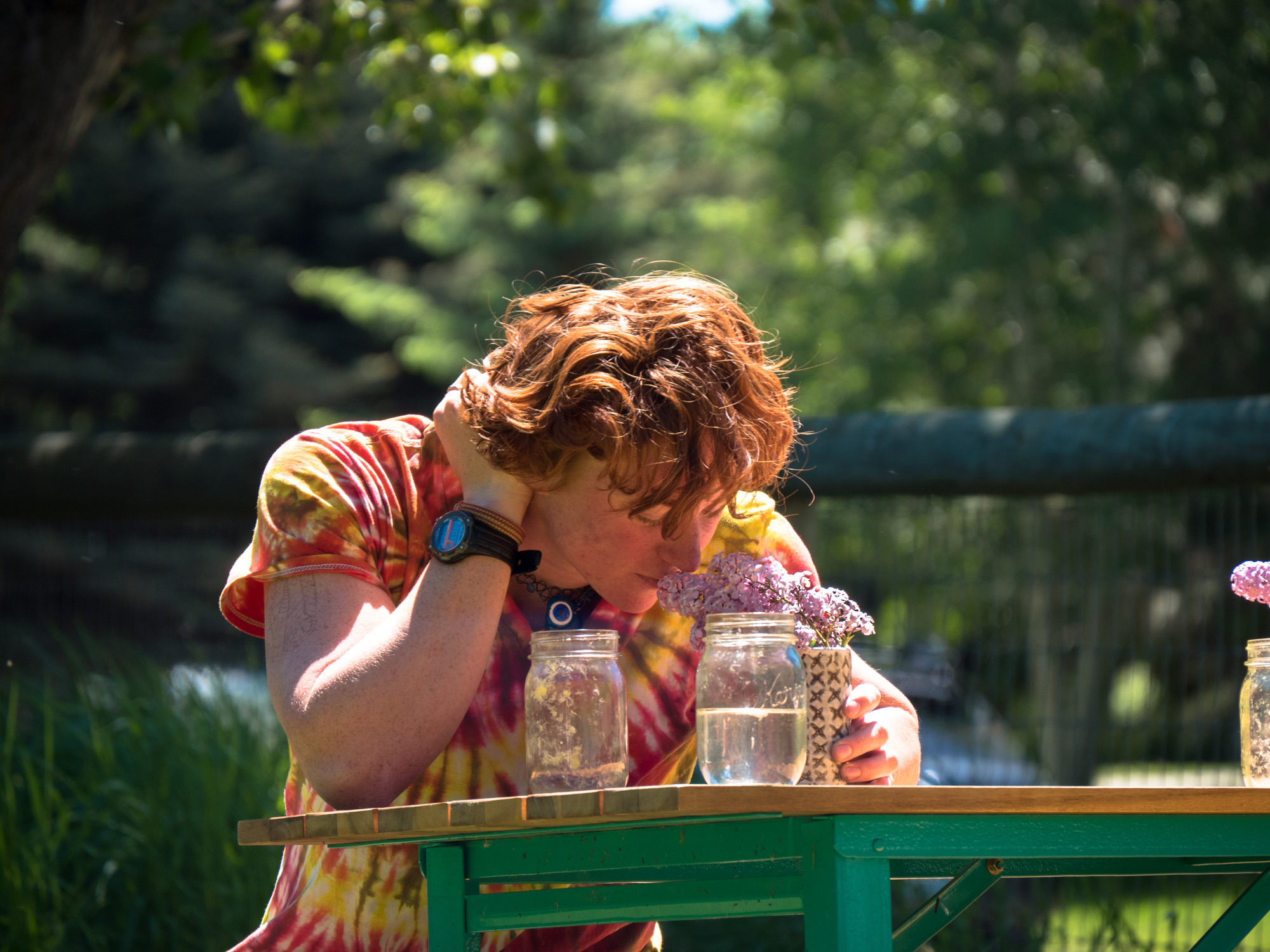 Smelling the flowers
