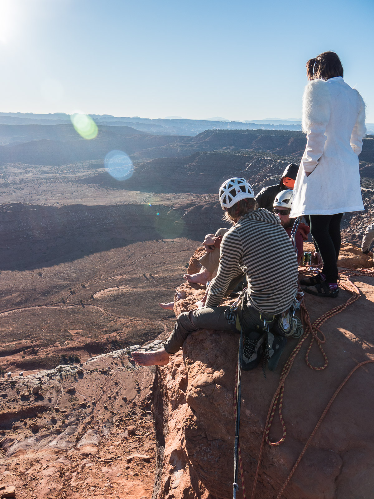 Looking out and down