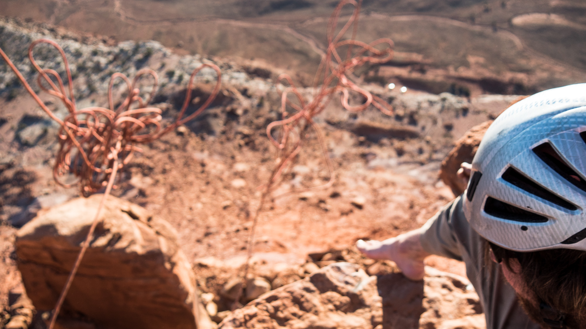 Reese watching the ropes go down