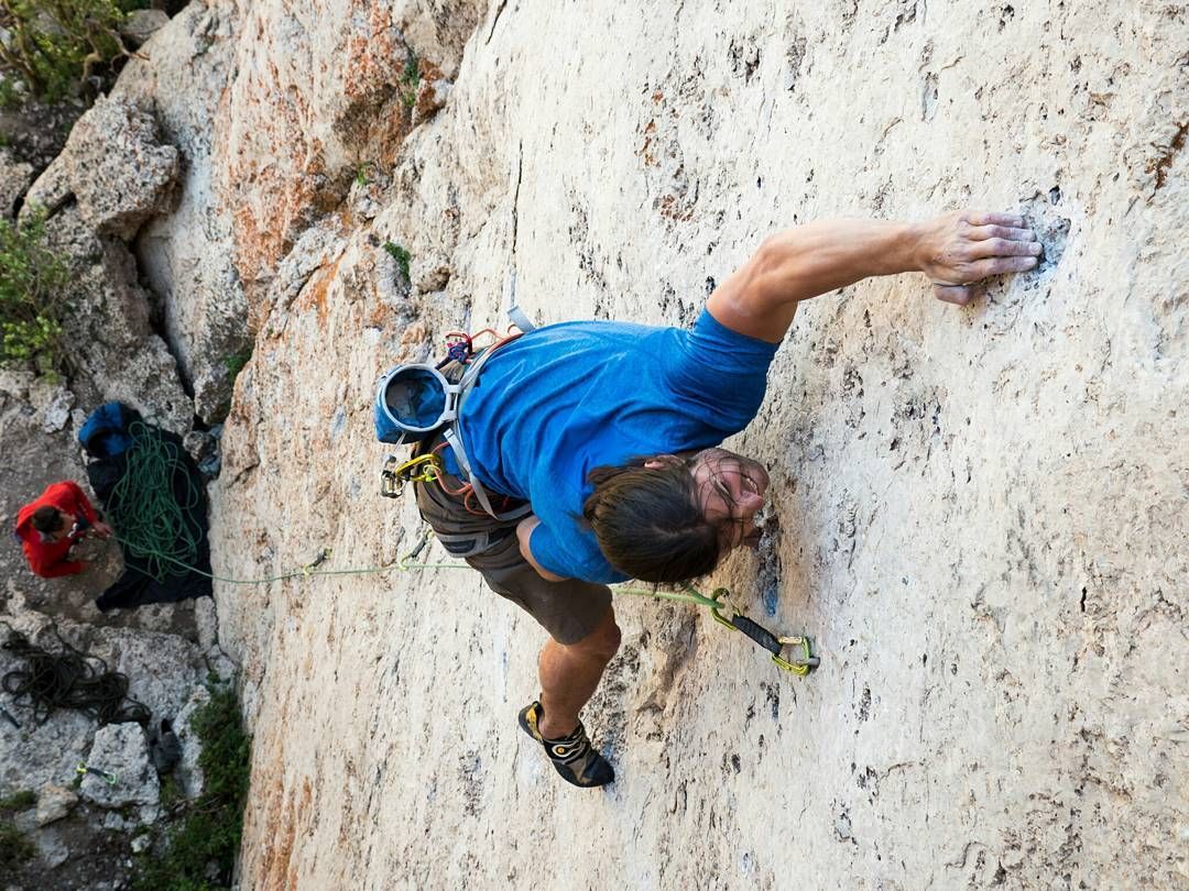 OG on Wyoming's famousest 5.11 sport route, Tribal War