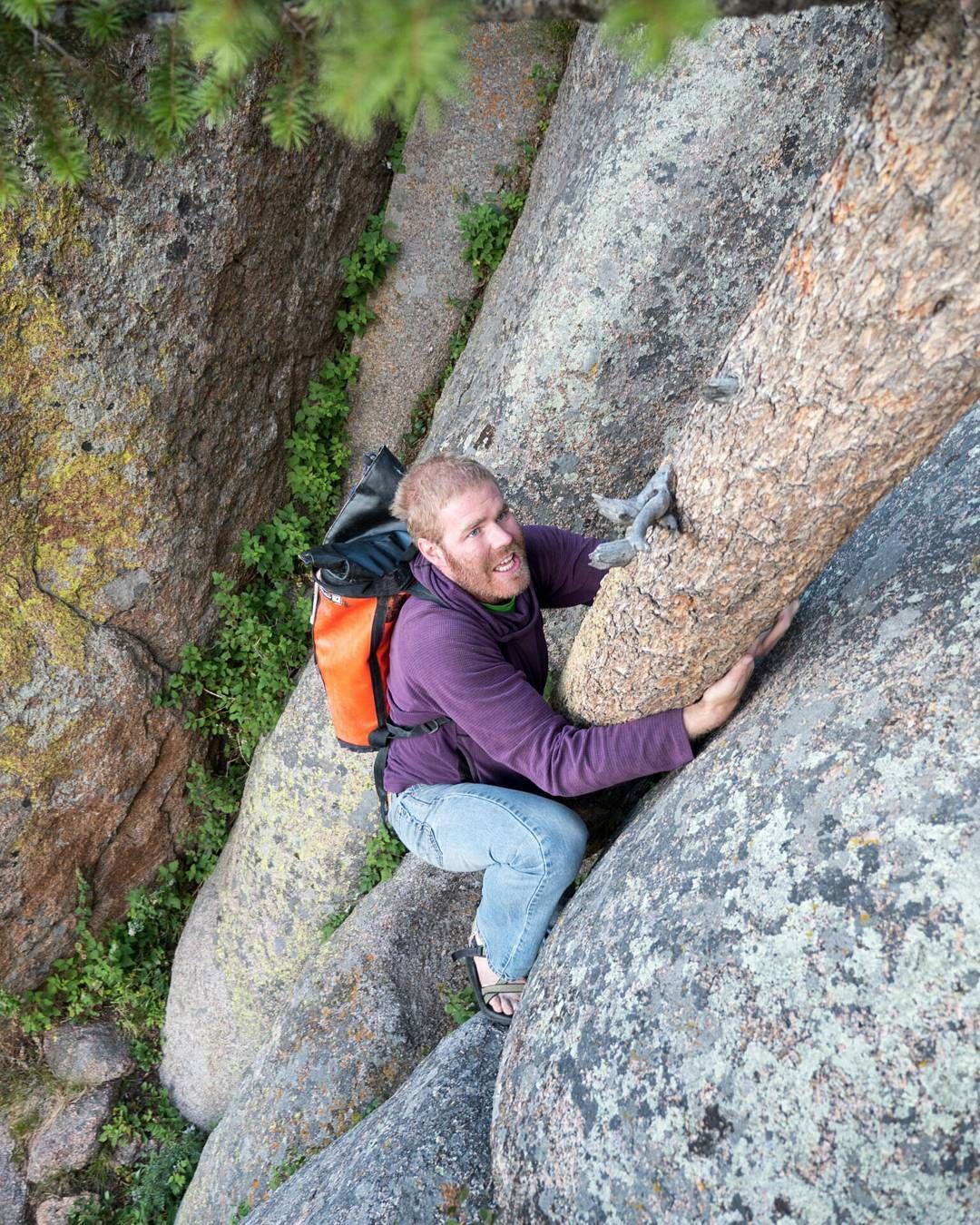 Chaco bouldering is a strong way to start the day, climbing