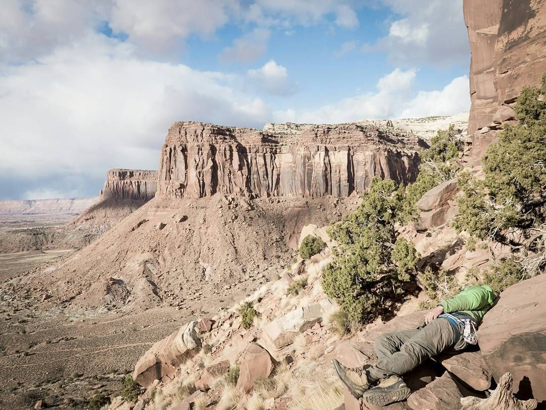 Rock climbing.