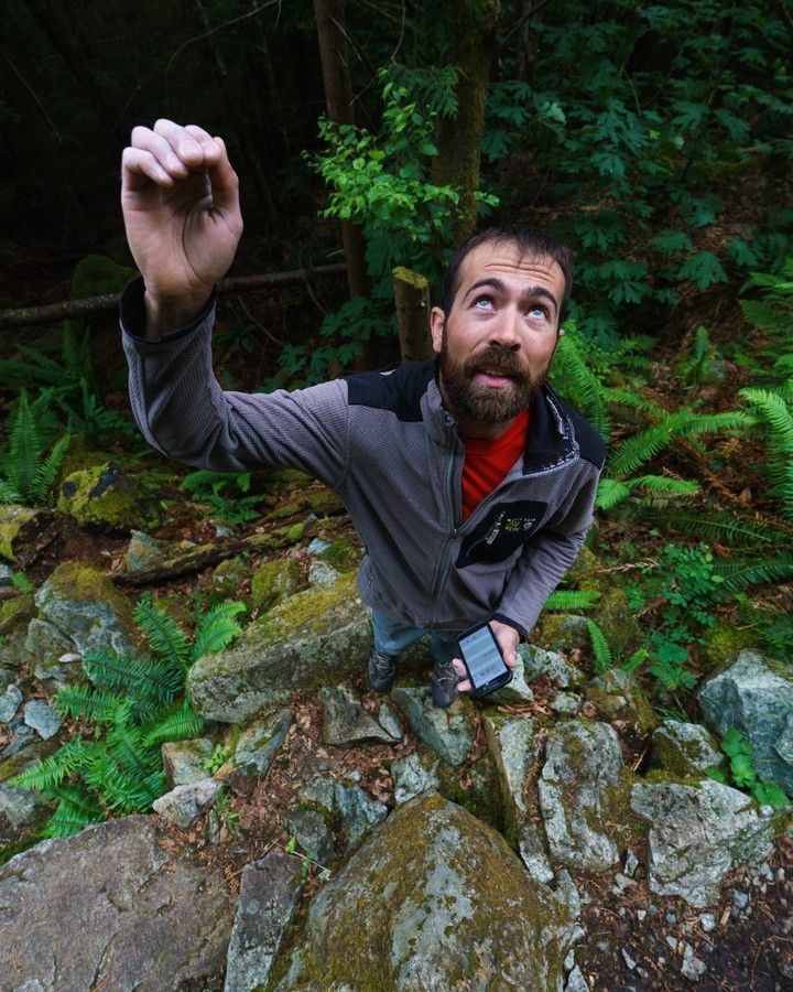 Squamish Rock Guide Phil Binnema reciting beta into his