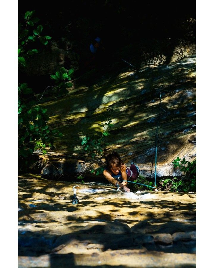 steph and leaves' shadows at the bear's den