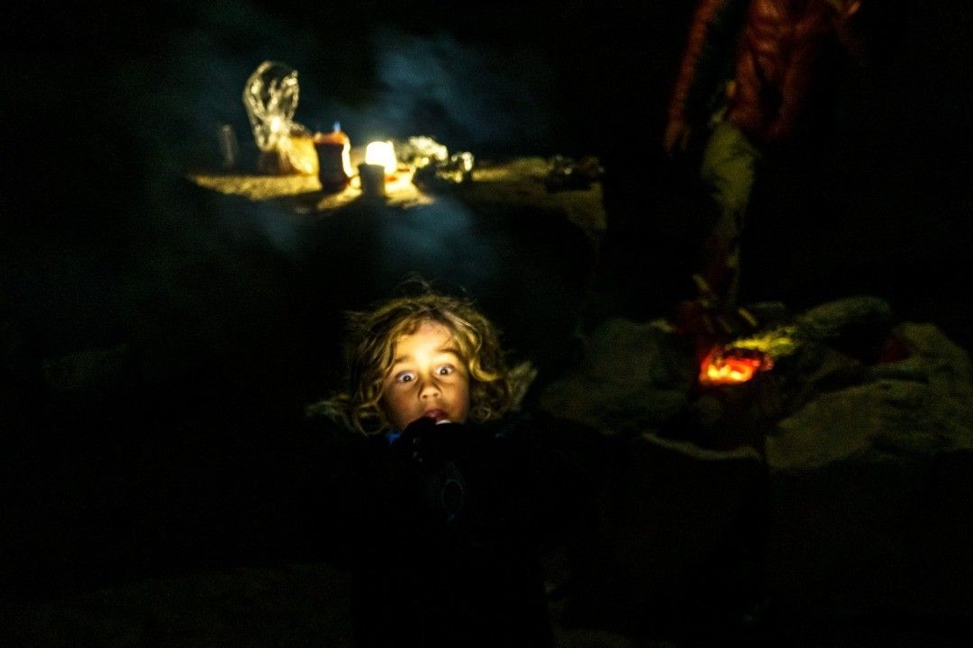 Julian discovers you shouldn't look into a headlamp while