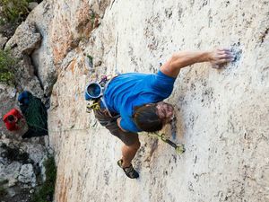 OG on Wyoming's famousest 5.11 sport route, Tribal War