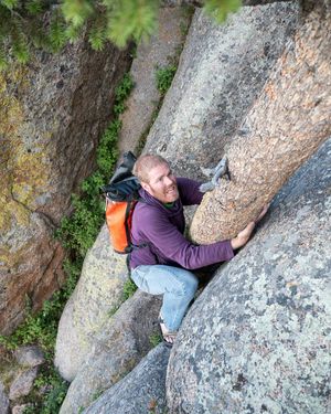 Chaco bouldering is a strong way to start the day, climbing