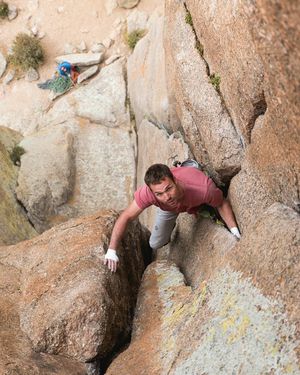 I wish I had it in me to lie and say he was doing Climbs of