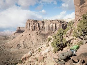 Rock climbing.