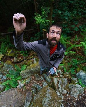 Squamish Rock Guide Phil Binnema reciting beta into his