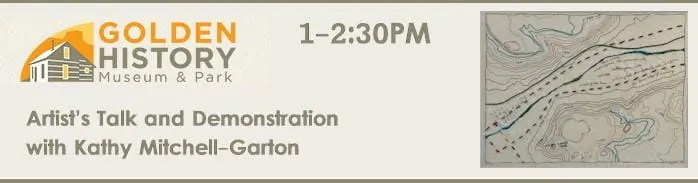 artwork featuring hand stitched piece fashioned like a topographical map - Golden History Museum