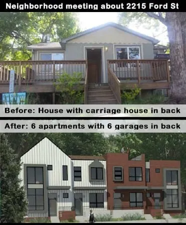 Proposal to Replace 1 House with 6 Condos on Ford St.