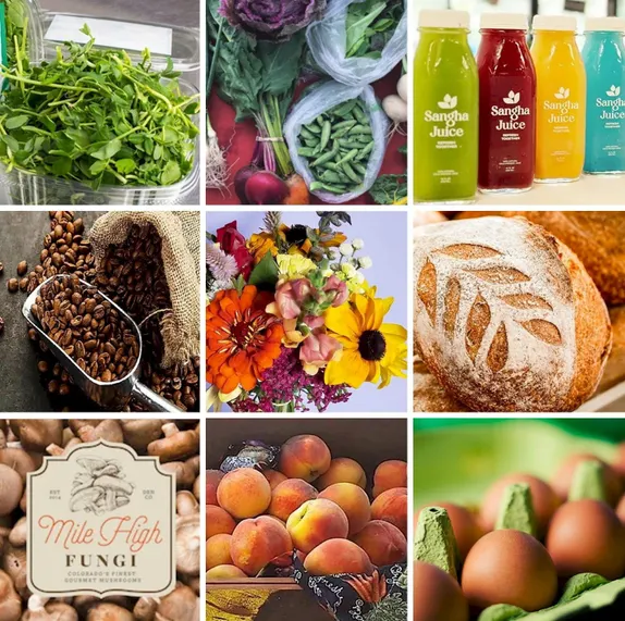 9 images of food and flowers
