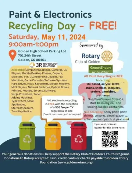 Paint & Electronics Recycling this Saturday, May 11th