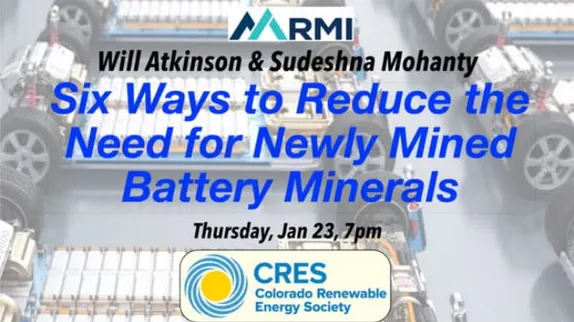 7PM Reduce the Need for Newly Mined Battery Minerals @ Jefferson Unitarian Church