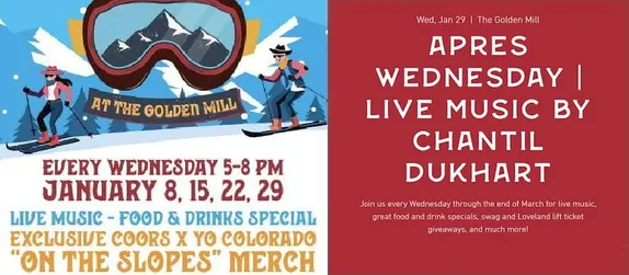 5-8PM Apres Wednesday @ The Golden Mill