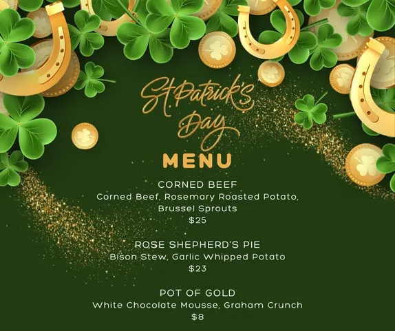 St. Patrick's Day Menu @ Buffalo Rose