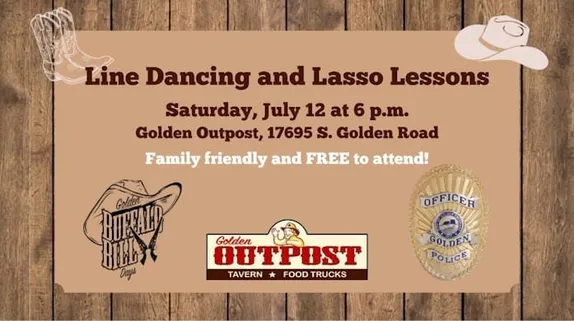6-8:30PM Free Line Dancing & Lasso Lessons @ Golden Hayride Outpost