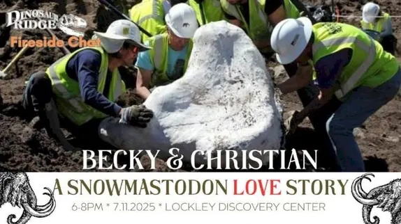 6-8PM Fireside Chat: A Snowmastodon Love Story with Becky & Christian Shorey @ Martin G. Lockley Discovery Center