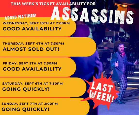 Last Week for Assassins at Miners Alley