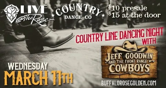 7-10PM Country Line Dancing with Jeff Goodwin and The Front Range Cowboys @ Buffalo Rose