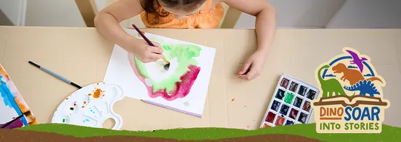 3-4PM Watercolor Dino Collage - Registration Required @ Golden Library