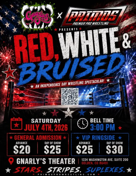 3-5PM Red, White and Bruised @ Gnarly's