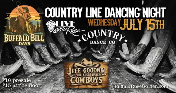 7-10PM Country Line Dancing with Jeff Goodwin and The Front Range Cowboys @ Buffalo Rose
