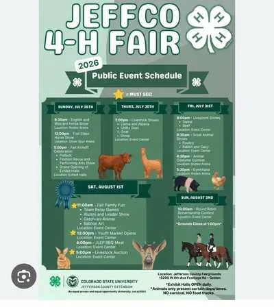 7AM-10PM Jeffco 4-H Fair @ Jefferson County Fairgrounds