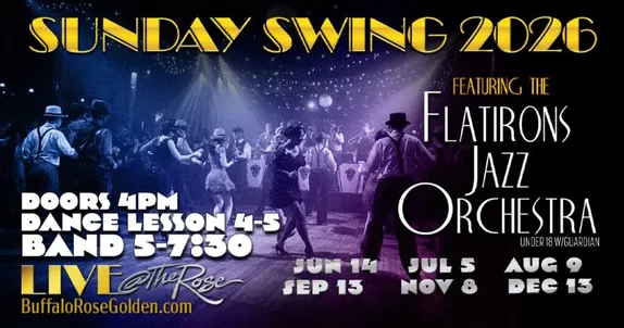 4-7:30PM Sunday Swing with The Flatirons Jazz Orchestra @ The Buffalo Rose