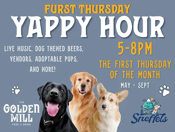 5-8PM Furst Thursday Yappy Hour @ Golden Mill