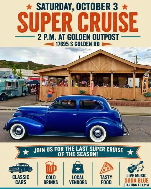 2-8PM Golden Super Cruise Viewing Party @ Golden Outpost