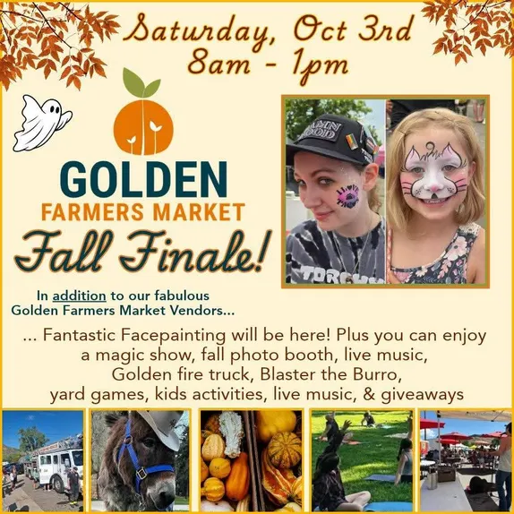 8AM-1PM Golden Farmers Market - Fall Finale @ Corner of 10th and Illinois Streets