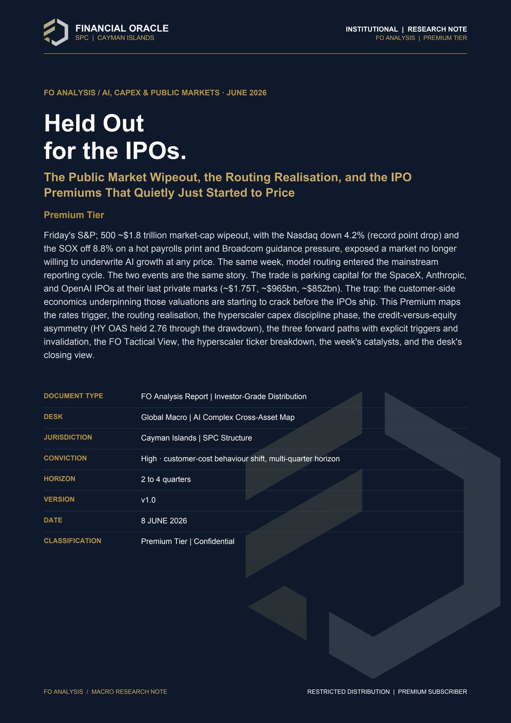 FO Analysis: Held Out for the IPOs.: cover
