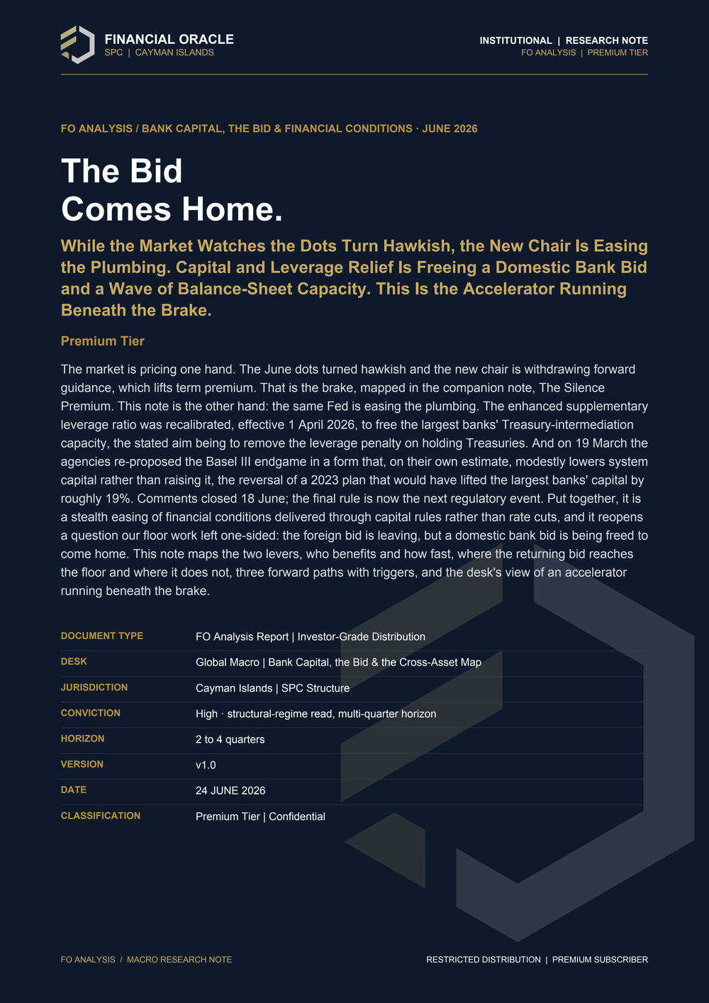 FO Analysis: The Bid Comes Home.: cover
