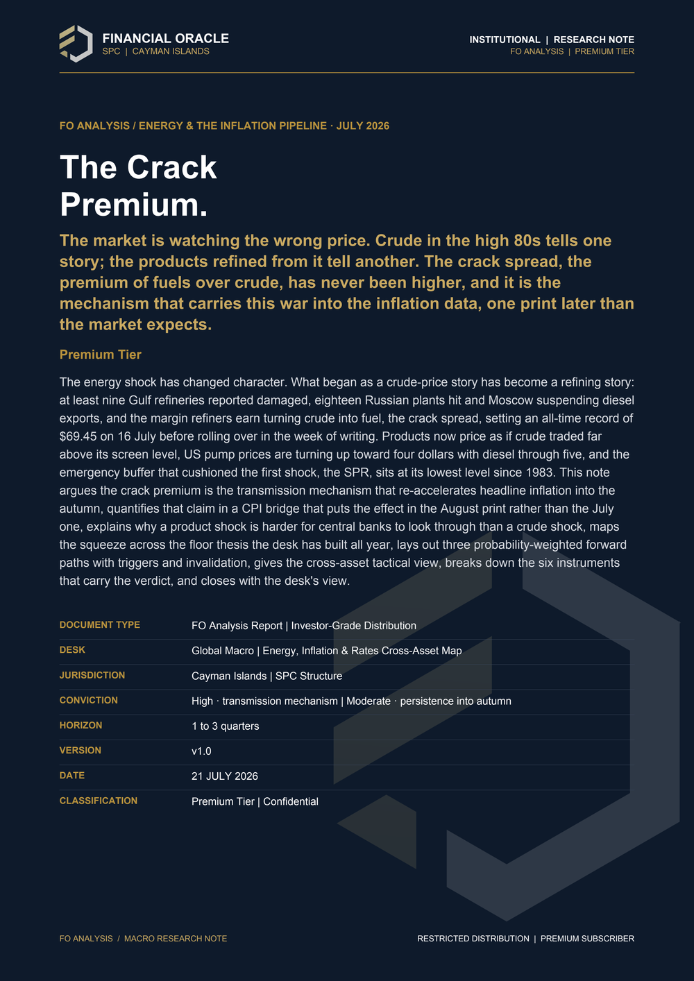 FO Analysis: The Crack Premium.: cover