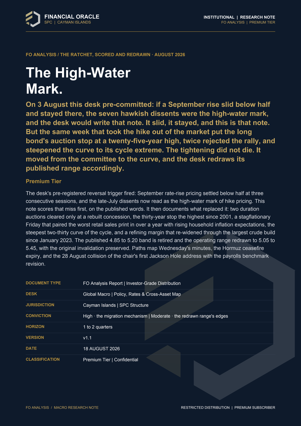 FO Analysis: The High-Water Mark.: cover