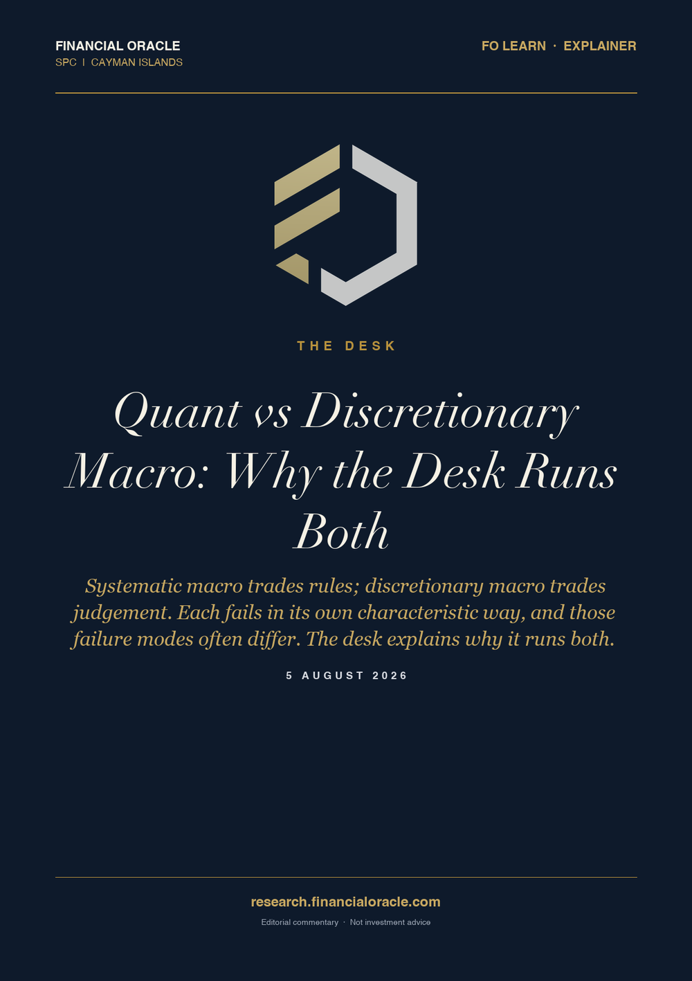 Quant vs Discretionary Macro: Why the Desk Runs Both: cover