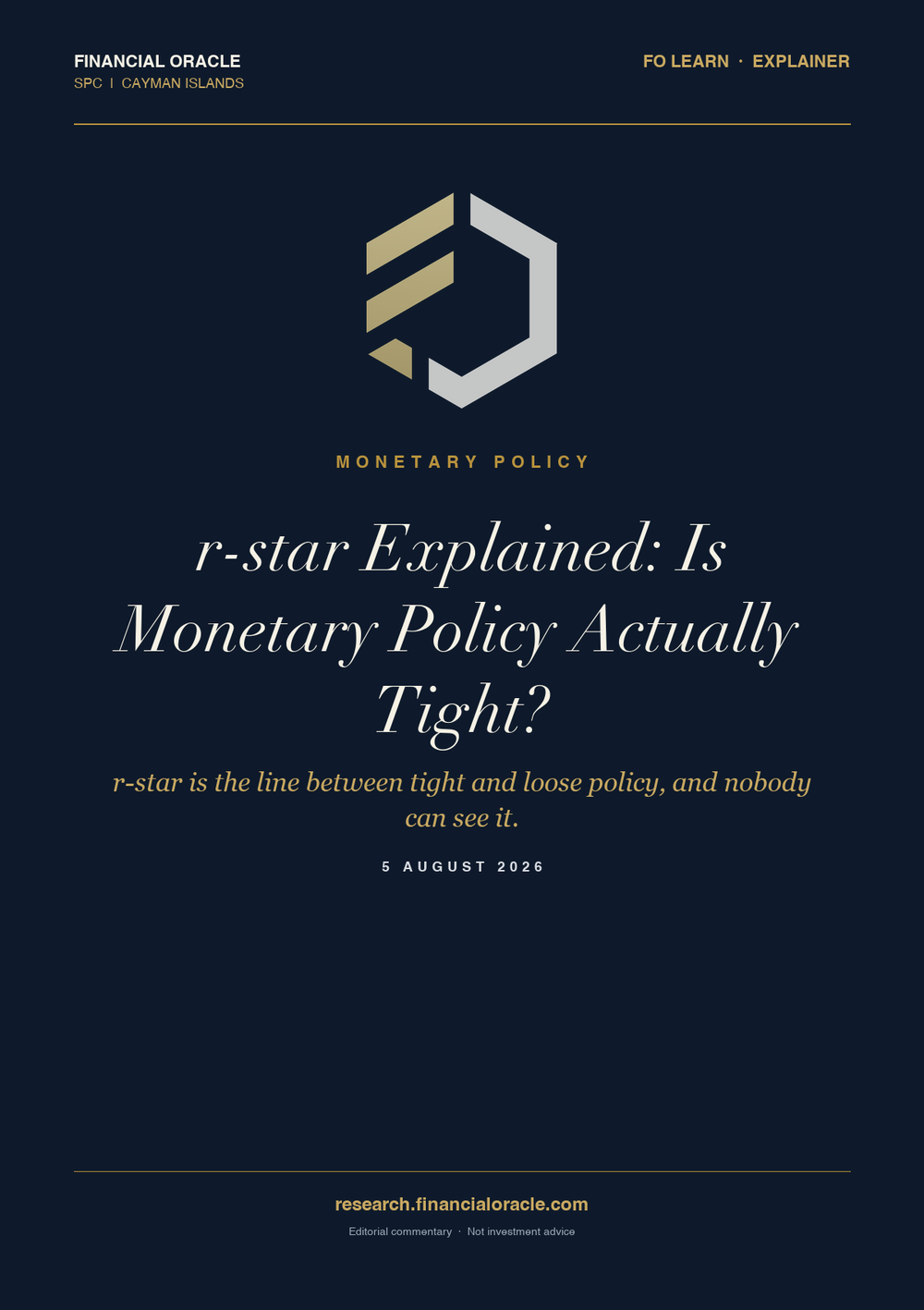 r-star Explained: Is Monetary Policy Actually Tight?: cover
