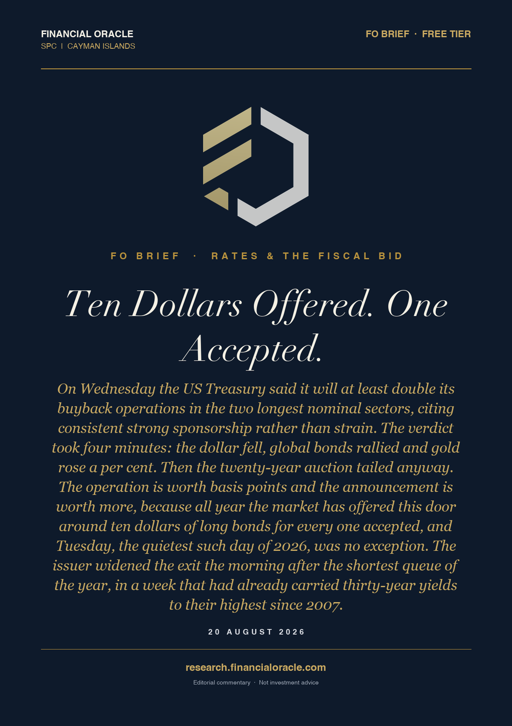 Ten Dollars Offered. One Accepted.: cover