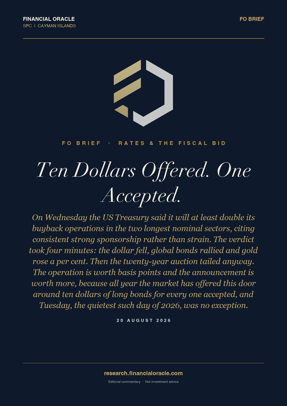 Ten Dollars Offered. One Accepted.: cover