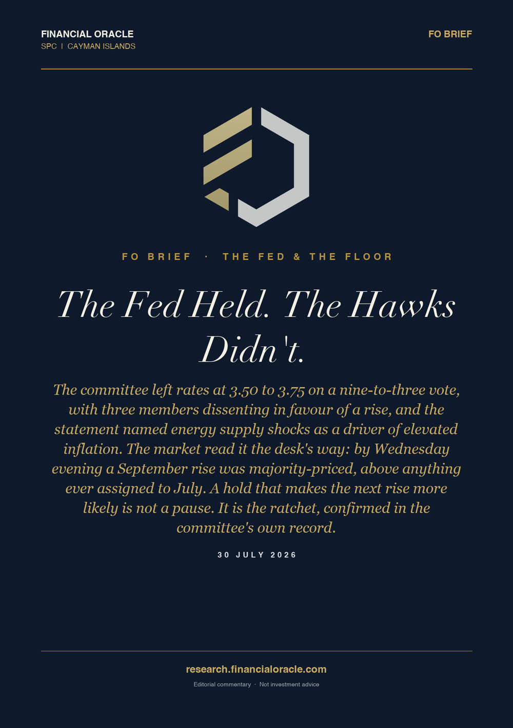 The Fed Held. The Hawks Didn't.: cover