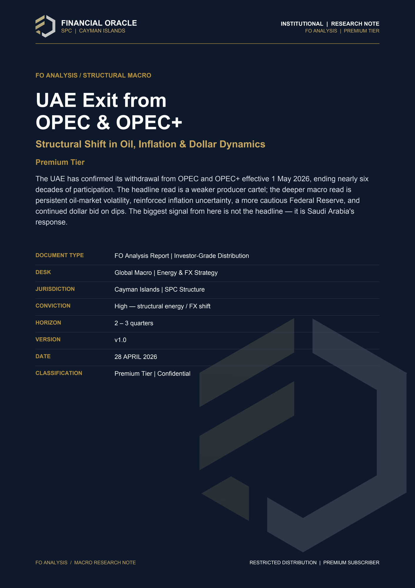 UAE Exit from OPEC & OPEC+