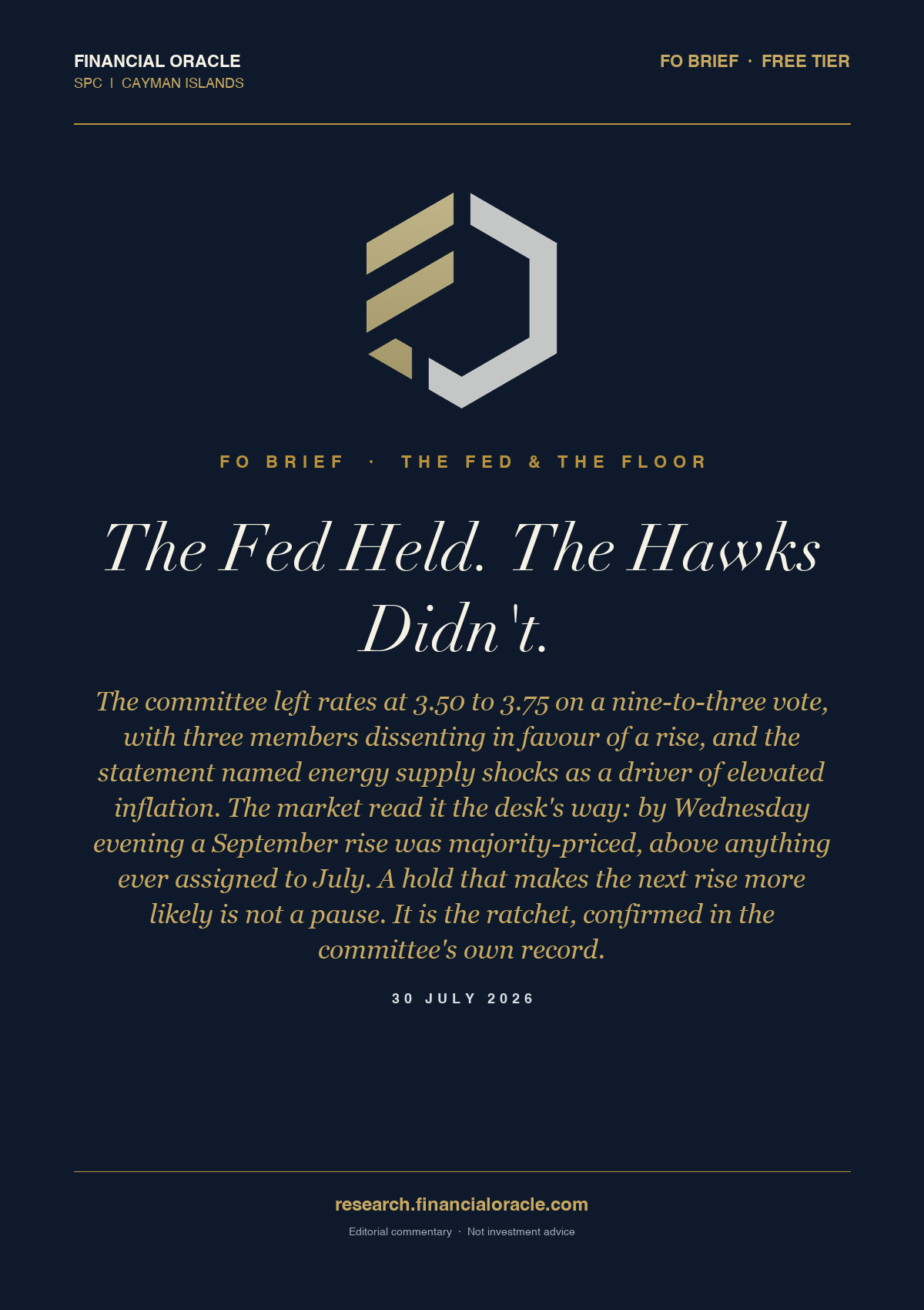 The Fed Held. The Hawks Didn't.