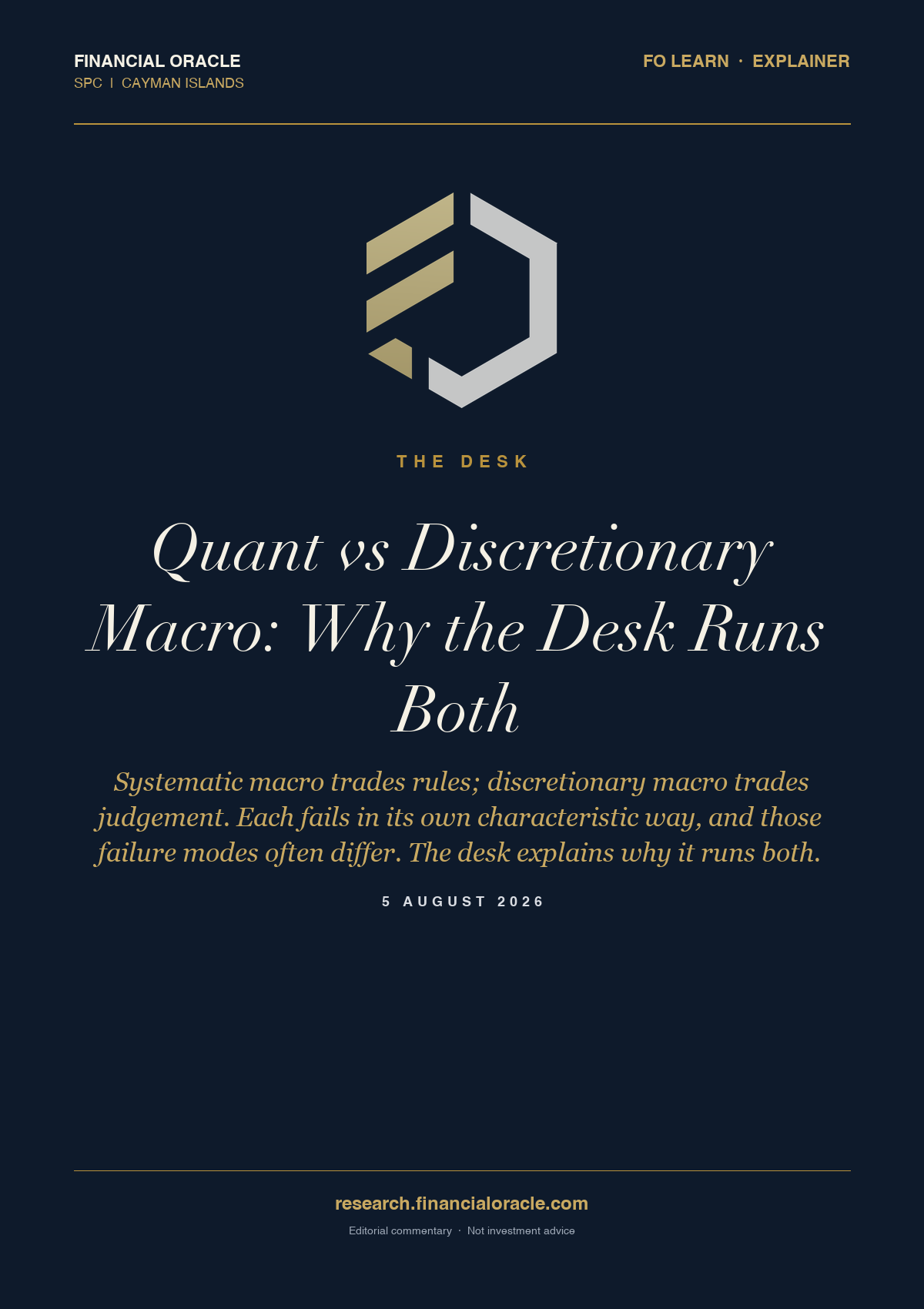 Quant vs Discretionary Macro: Why the Desk Runs Both