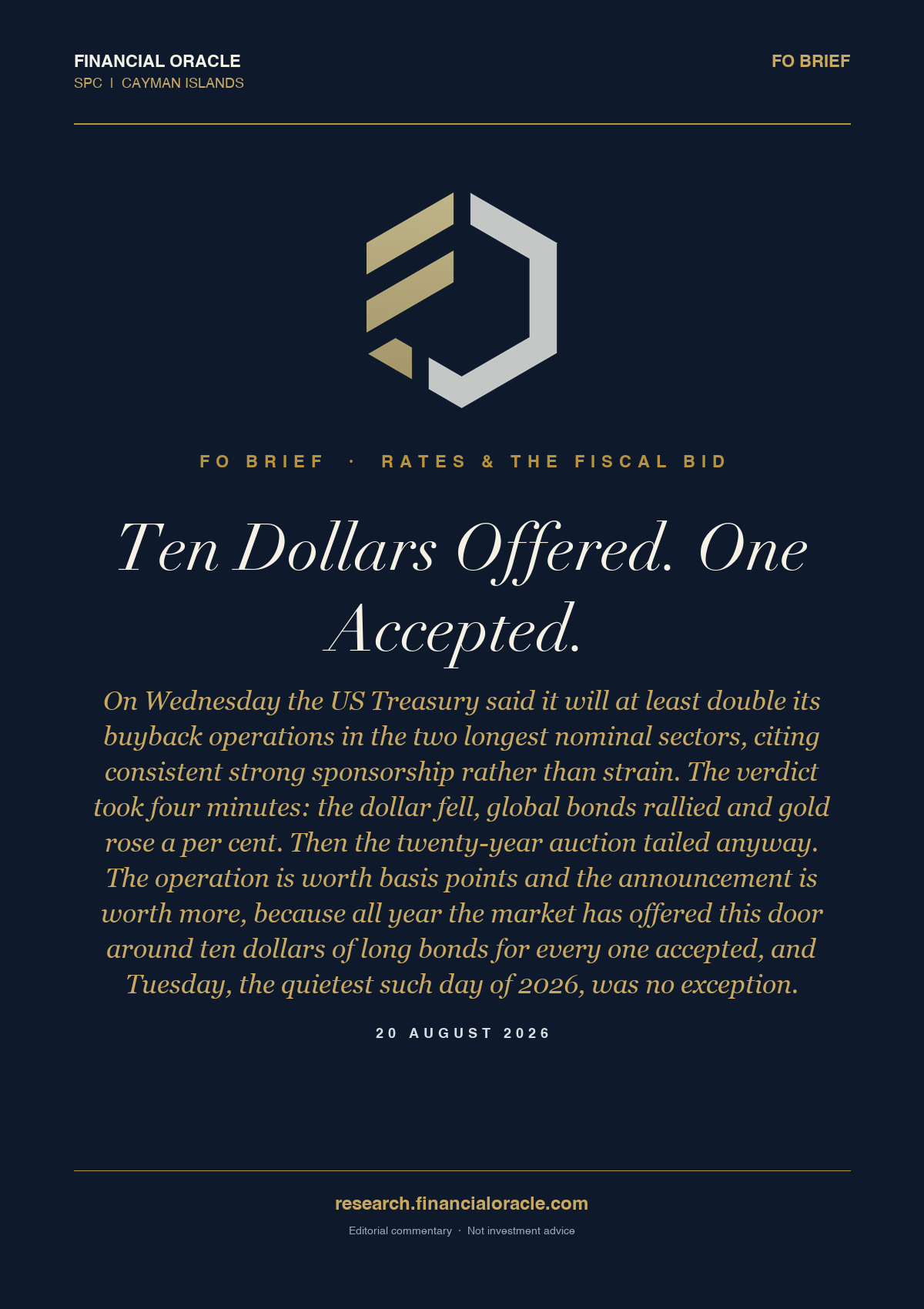 Ten Dollars Offered. One Accepted.: FO Research cover