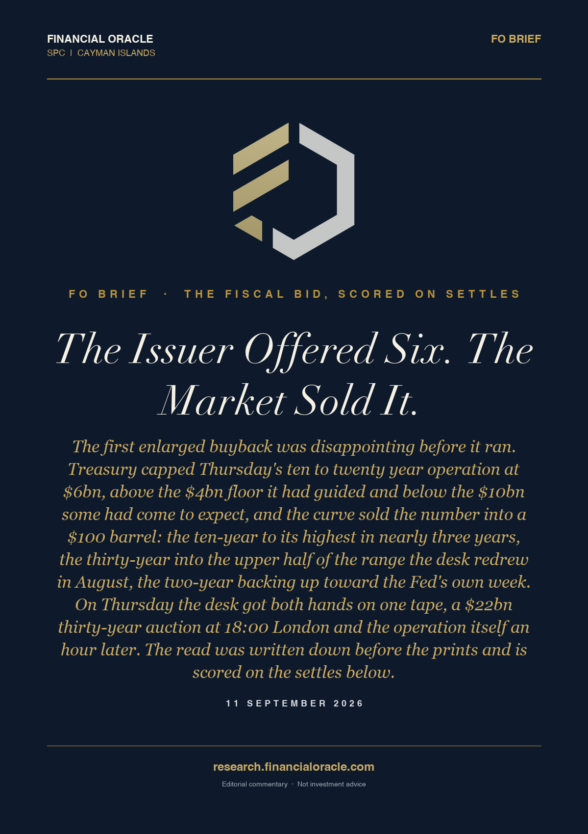 The Issuer Offered Six. The Market Sold It.